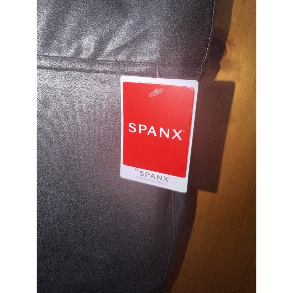 SPANX Women's 1X Faux Leather Leggings Pants Skinny 2437P Tight Casual Black NEW - Picture 6 of 15